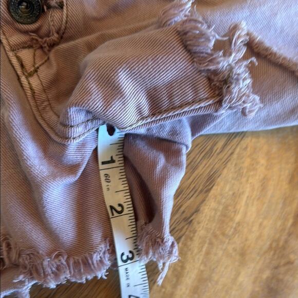 Free people runway slouch distressed denim shorts size 29 mauve - Picture 8 of 9